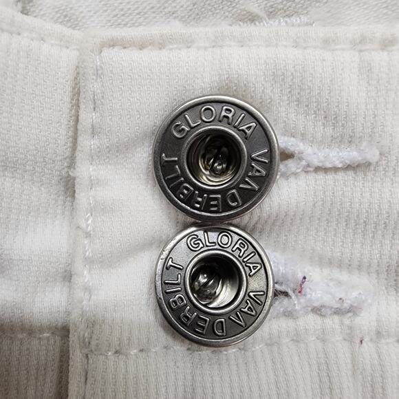 Gloria Vanderbilt Jeans Womens 10 Cream Blue Tan Capri Embroidered Floral Hem - Picture 3 of 14